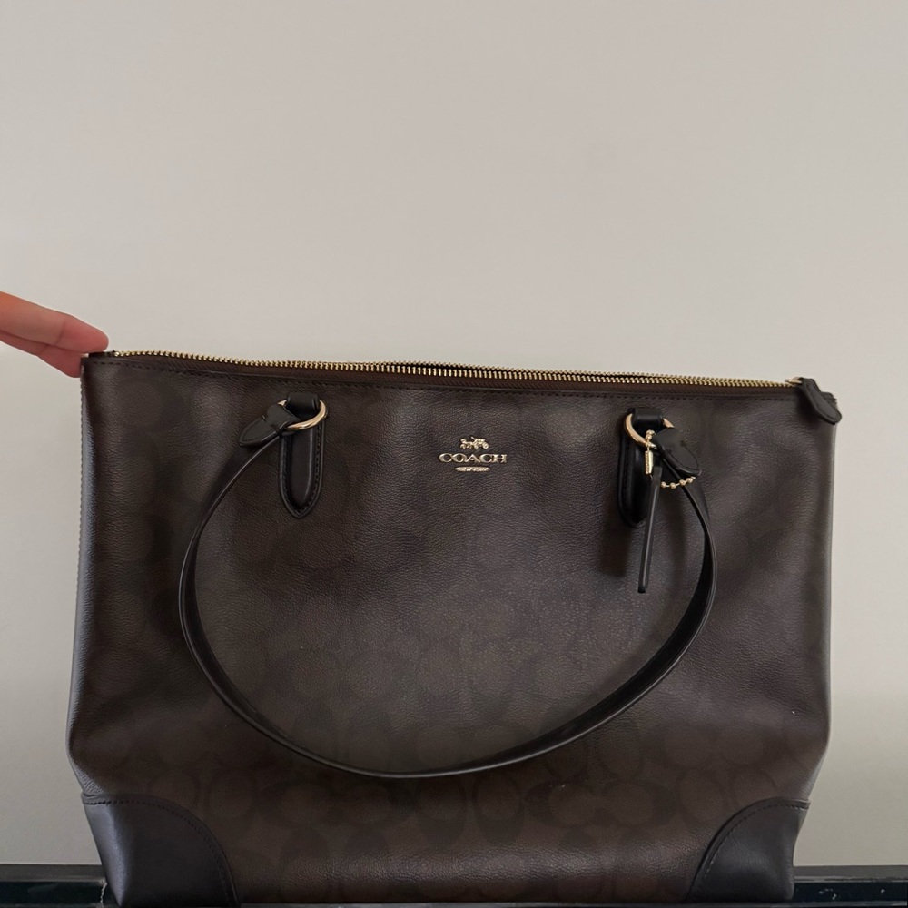 Coach Zip Top Tote In Signature Canvas - Picture 7 of 7